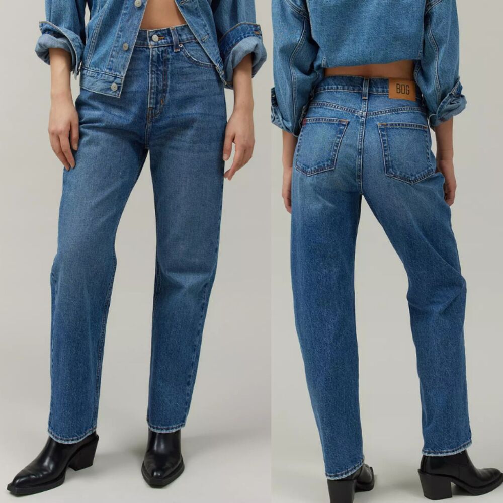 BDG Cowboy Jean Womens Sz 26 High Waisted Straight Leg 100% Cotton 90s Inspired